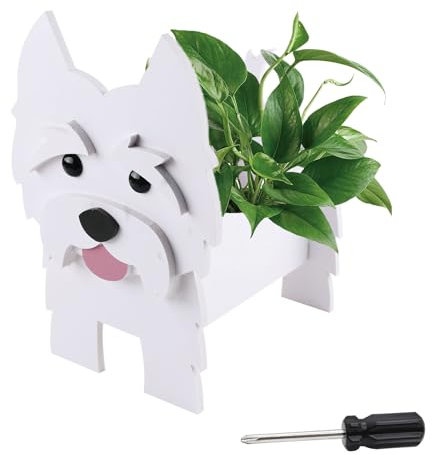 BDHYYM Blumentopf Hund, Hundform Pflanztöpfe, Pflanzgefäße für Draussen Indoor Deko, Kreativer Pflanzenbehälter für Garten Zuhause