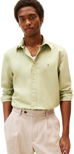Tommy Hilfiger Chemise Homme Flex Poplin Solid Regular Fit, Vert (Earth Sage), XXL