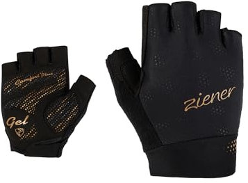 Ziener Damen CRISSI Fahrrad-/Mountainbike-/Radsport-Handschuhe | Kurzfinger - atmungsaktiv/dämpfend, Black.Gold Art, 8