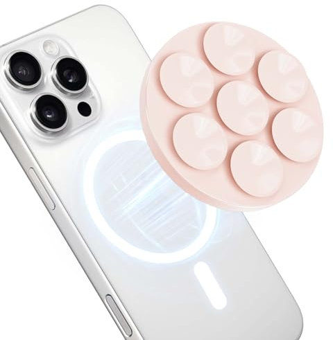 surundo Magnetische Silikon Saugnapf Handyhalter, für Spiegel, Glas, Keine Raue Oberfläche, Silikon Magnet Saugnapf Handyhalter für iPhone 16 15 14 13 12 Serien, für TikTok Ersteller, Videos, Selfies