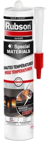 Hochtemperatur Dichtmasse Schwarz – Hitzebeständiger Silikat-Dichtstoff bis 1200°C – 1K Ofendichtmasse für Kamin, Grill, Ofen, Heizung (1 x 280ml)