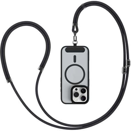 MeyoungFit Handykette Universal, Verstellbare Länge Handy Umhängeband Oder Handykette Kurz, Handyband zum Umhängen Ohne Hülle, Handy Band Phone Lanyard (Schwarz)