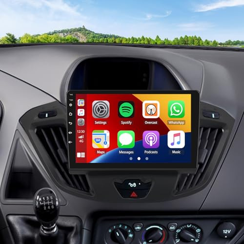 2G+64G Android 15 Autoradio für Ford Transit Custom Tourneo 2013-2018 9 Zoll Autoradio mit Wireless Carplay Android Auto Navi GPS WiFi Mirror Link Bluetooth FM/RDS/SWC Rückfahrkamera + Split Screen