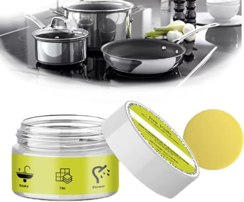 for Scrubology Cleaning Stone,Scrubology Stone Cleaner with Power Sponge,Eco-Friendly CleaningStone Paste,Cleaning Pebble Stones Shower Floor Paste,for Bath & Shower,Sink,Cooker (1)