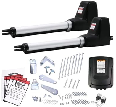 Moteur Portail Coulissant, Ouvre-porte à double battant LM602/230V, 350kg par vantail avec 2 télécommandes, opérateur de porte automatique alimenté par courant alternatif