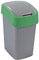 CURVER Flip Bin - Poubelle 50L à couvercle basculant - Pour Cuisine, Bureau, Salle de Bain - 29,4 x 37,6 x 65,3 cm - Gris / Vert