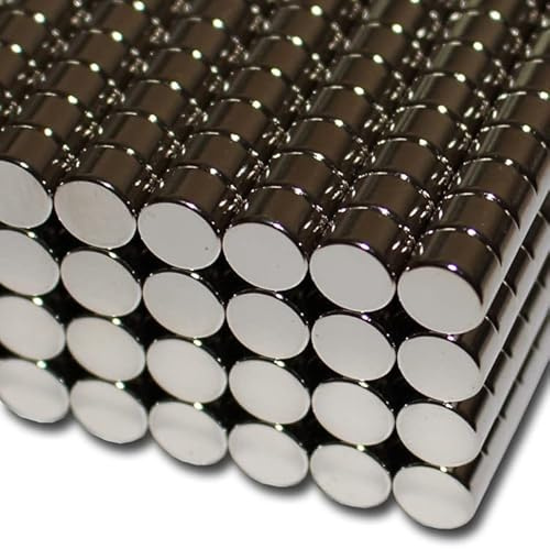 20 Neodym Magnete Ø8x5 mm NdFeB N52 NiCuNi vernickelt - Haftkraft ca. 2,8 kg -