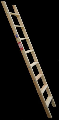 Premium Hochbettleiter Holz 13-stufig als Stufenanlegeleiter formschön für senkrechte Höhe von 2,94 m