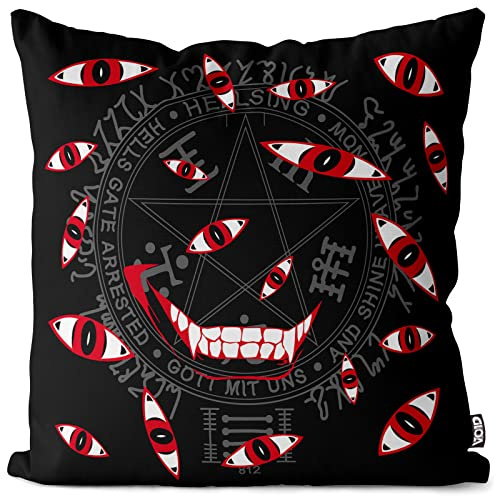 VOID Hellsing Eyes Kissenbezug Kissenhülle Outdoor Indoor Vampir Anime Manga, Kissen Größe:80 x 80 cm