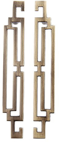2X Cabinet Handles Retro Kitchen Dresser Drawer Wardrobe Cupboard Closet Door Handles Pull Knobs Furniture Hardware (177mm, Bronze)