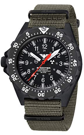 KHS Shooter MKII Automatic Operation Timer SH2AOT.NSGO mit Natoband steingrau-Oliv
