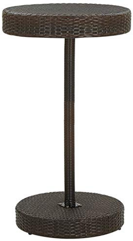 vidaXL Gartentisch Stehtisch Bartisch Bistrotisch Partytisch Terrassentisch Balkontisch Gartenmöbel Tisch Braun 60,5x106cm Poly Rattan