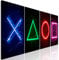 murando Acrylgladbild Set Gamers Spielkonsole 160x60cm 4 tlg Wandbild auf Acryl Glasbilder Kunstdruck Moderne Acrylglas Platte Wanddekoration Geschenke Heimdekoration Glasbild bunt schwarz Gaming Play