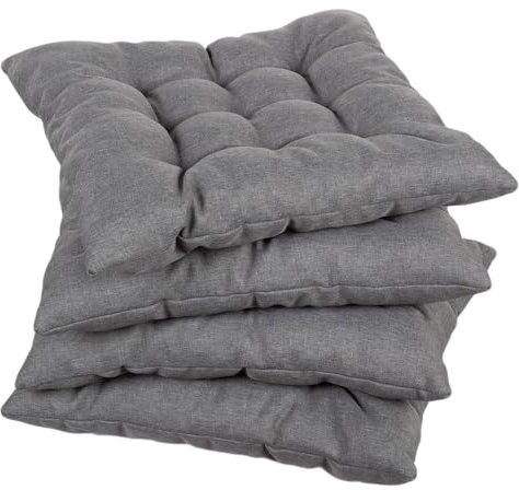 Gutekissen® Stuhlkissen gesteppt Quadrat Polsterauflage Auflage für Stühle/Bänke für Haus und Garten Sitzauflage Gartenkissen Sitzkissen viele Farben (60x60, Grau, 4)