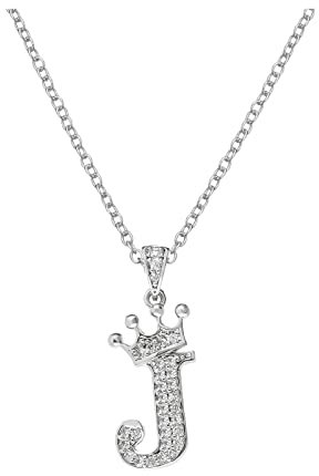 Yowablo 26 englische Buchstaben voller -Anhänger-Halskette für Frauen Silberne Strass-Halsketten AZ 26 Alphabet-Anfangshalsketten für Teenager-Mädchen Schmuck Ketten Mit Datum