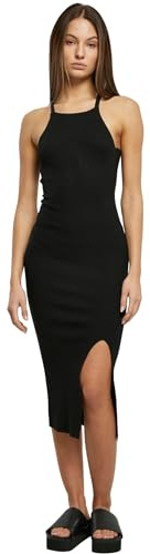 Urban Classics Damen Ladies Midi Rib Knit Crossed Back Dress