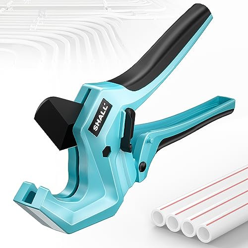 SHALL Tagliatubi in plastica da 1-5/8 (44 mm), Tagliatubi in PVC, Tagliatubi a cricchetto per tagliare tubi in plastica PEX, PVC e PPR con diametro esterno di 44mm Tubi in plastica di alta qualità