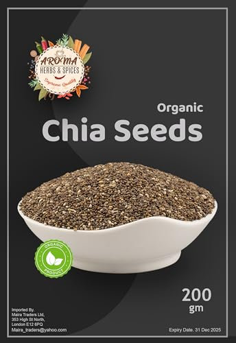 Organic Chia Seeds | 200gm | Raw Organic Chia Seeds | Source of Fibre | No Additives | Authentic | Premium Quality | High Fibre | High Protein | Vegan, Keto, Gluten Free and Non-GMO | (200 Gram)