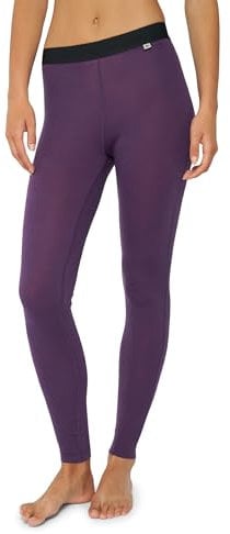 DANISH ENDURANCE Leggings de Lana Merino para Mujer, Ropa Interior Térmica Premium, Morado, L