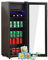Merax Kühlschrank 128L reistehender Getränkekühler,8L-Gefrierschrank+120L-Kühlschrank,fasst 94 Dosen Limonade,Geräuscharmer Betrieb,Kompressorkühlsystem, energieeffizient,verstellbare Einlegeböden