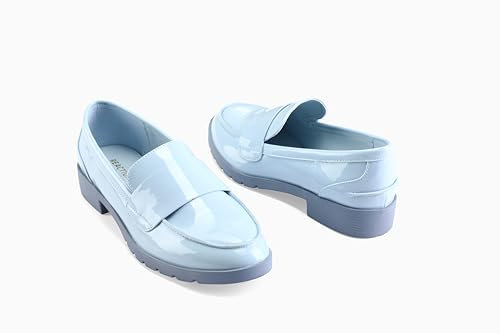 Kenneth Cole REACTION Mocassini Donna Fern, Vernice Blu Polvere, 40 EU