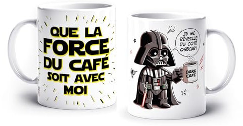 France Mug - 'Que La Force Du Café Soit Avec Moi' - Café Thé Idée Cadeau Original Anniversaire Humour Fantaisie Ami Collègue Famille
