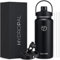 HydroPal Trinkflasche Edelstahl -1200ml mit Strohhalm und Henkel, BPA-Frei, Kohlensäure geeignet, Thermosflasche Metall, Aesthetic trinkflasche für Fitnessstudio, Sport, Reisen