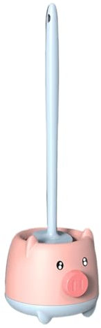 Toilet Brush and Holder - Bathroom Cleaner Cartoon Animal Design Toilet Brush Set - Flexible Toilet Brushes & Holders