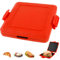 Microwavable Toastie Maker, Microwave Toasted Sandwich Maker Wireless Silicone Sandwich Grill Non-stick Coating & Rapid Heating Bread Baking Pan for Cooking Delicious Crispy Sandwiches (Red)