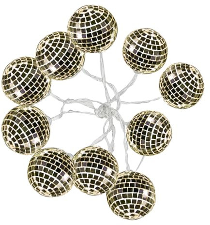 Sghtil Lichterkette Discokugel, Discokugel, 10 Stück Disco-Partyzubehör der 70er Jahre, Discokugel, Ornamente, Baumkugeln, 70er Jahre, Partyzubehör