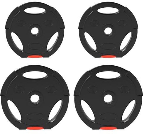 SPORTNOW 4er-Set Hantelgewichte, 2 x 2,5 kg/5kg Gewichte, Hantelscheiben-Set, Gewichtsscheiben für 2,5 cm Hantelstange, Ø 25 mm Bohrung, Schwarz