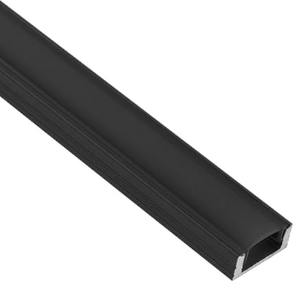 tktrading24 A17 LED Aluprofil Schwarz mit Abdeckung - Premium LED-Profil - 2m schwarz