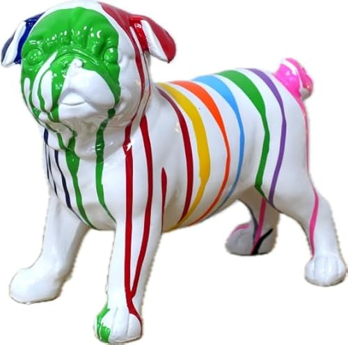 Venture Vehicles Ltd Unique Drip Art Style Pug Dog Resin Decorative Ornament