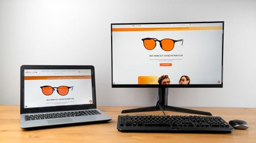 NOBLUE - Blaulichtfilter für Monitor, PC Bildschirm 21,5 16:9 - Anti Blaulicht Bildschirmfilter - für Augenschutz bei Computerarbeit - ohne Beeinträchtigung der Bildqualität - 475x267mm