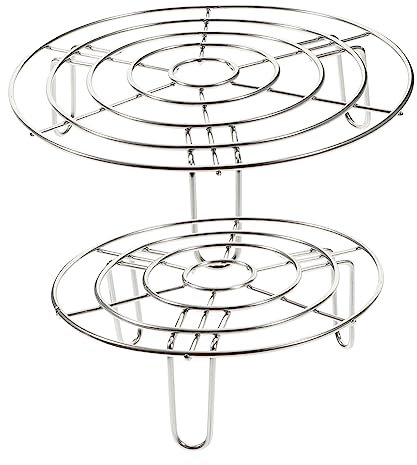 Ciieeo 2pcs Stainless Steel Steam Rack Wifi Kettle Pan Instant Baking Steaming Rack Pot Stand Steaming Stand Cooking Heat Insulation Rack Ware Duo Dim Sum Rack 304 Stainless Steel Silver