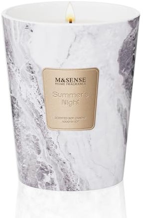 M&SENSE Duftkerze Groß|Sommernacht Duftkerzen im Glas|Natürliche Sojawachs Scented Candle|Entspannende Aromatherapie|Geschenk für Frauen & Männer,Weihnachten|400g 75h Brenndauer & 2 Docht,Home Scented
