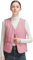CLARKE QUEEN Gilet Femme Sans Manches Élégant Printemps Automne Vestes Légères Mode sans Manches avec Boutons et Poches, Confortable pour Bureau et Décontracté, rose, 5XL grande taille