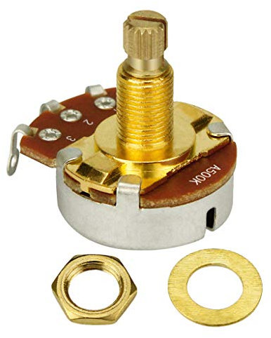 CQEAZ 1 x A500K Gitarren-Potentiometer, Lautstärkeregler, Potentiometer, E-Gitarre, Ton, Lautstärke, Schaft, Gitarrenzubehör