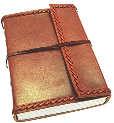 Fair Trade Tagebuch Leder groß 135 x 185 mm mit Nähte