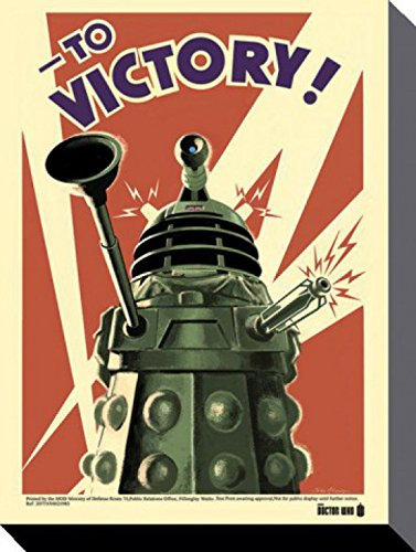 1art1 Doctor Who Poster Daleks, Zum Sieg Bilder Leinwand-Bild Auf Keilrahmen | XXL-Wandbild Poster Kunstdruck Als Leinwandbild 80x60 cm