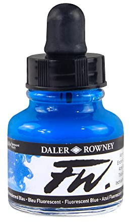 Daler-Rowney FW Artists Ink - Acryl Kuenstlertinte - Fluoreszierend - 29 ml - Blau