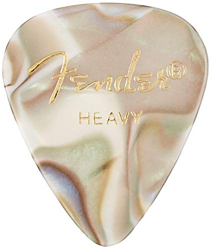 Fender Premium Celluloid Guitar Picks 351 Shape, Stocking Stuffers, Guitar Accessories, Abalone, Heavy, 144-Pack