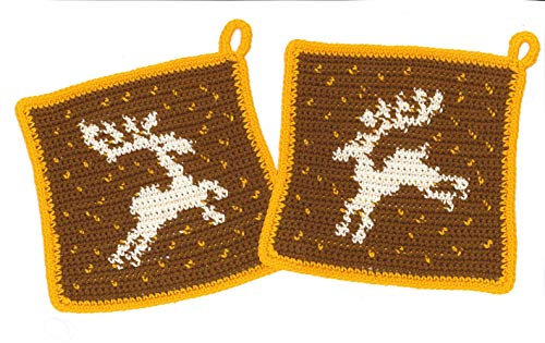Jules Geschenkevitrine 1 Paar gehäkelte Topflappen - Rentier