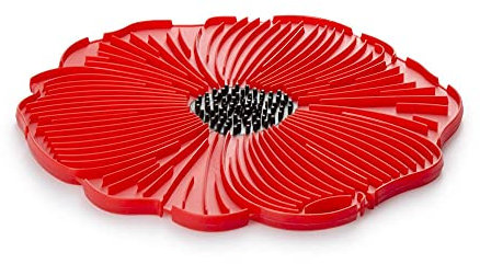 Charles Viancin - Dessous de Plat Poppy - 15 cm - Supporte jusqu'à 220°C - sans BPA, ni Plastique - Silicone de Qualité Alimentaire - Compatible Micro-Ondes et Lave-Vaisselle - Rouge