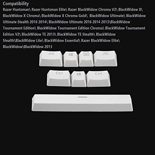 Schwarz-weiße Doppeltastenkappe mit 8 Tasten, für Corsair Razer Coolermaster