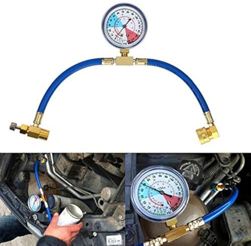 R134A A/C Kit de recarga de refrigerante de aire acondicionado para coche con adaptador de carga con indicador