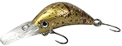 FTM Masu Security Wobbler 3cm 1, 6g - Forellenwobbler zum Spinnfischen auf Forellen, Forellenköder, Crankbait zum Forellenangeln, Farbe:goldfarben dunkel gepunktet UV