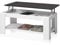 Mesa Centro con revistero, Mesa elevable, mesita Mueble Salon Comedor, Acabado en Blanco Artik y Oxido, Medidas: 102 cm (Largo) x 43/54 cm (Alto) x 50 cm (Fondo)