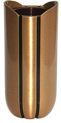 legendURN Grabvase aus Bronze kupferfarbend mit simplen Details (Wandvase)