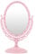 Lurrose Ovaler Kosmetikspiegel Vintage Tabletop Vanity Vergrößerungs 360 Grad Drehung Doppelseitiger Spiegel (Pink)